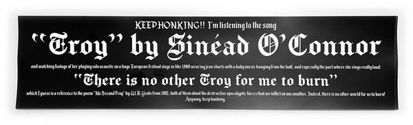 Sinéad O'Connor "Troy" jumbo bumper sticker