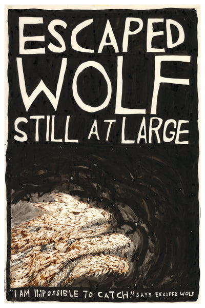 Escaped Wolf print - 25" x 37"